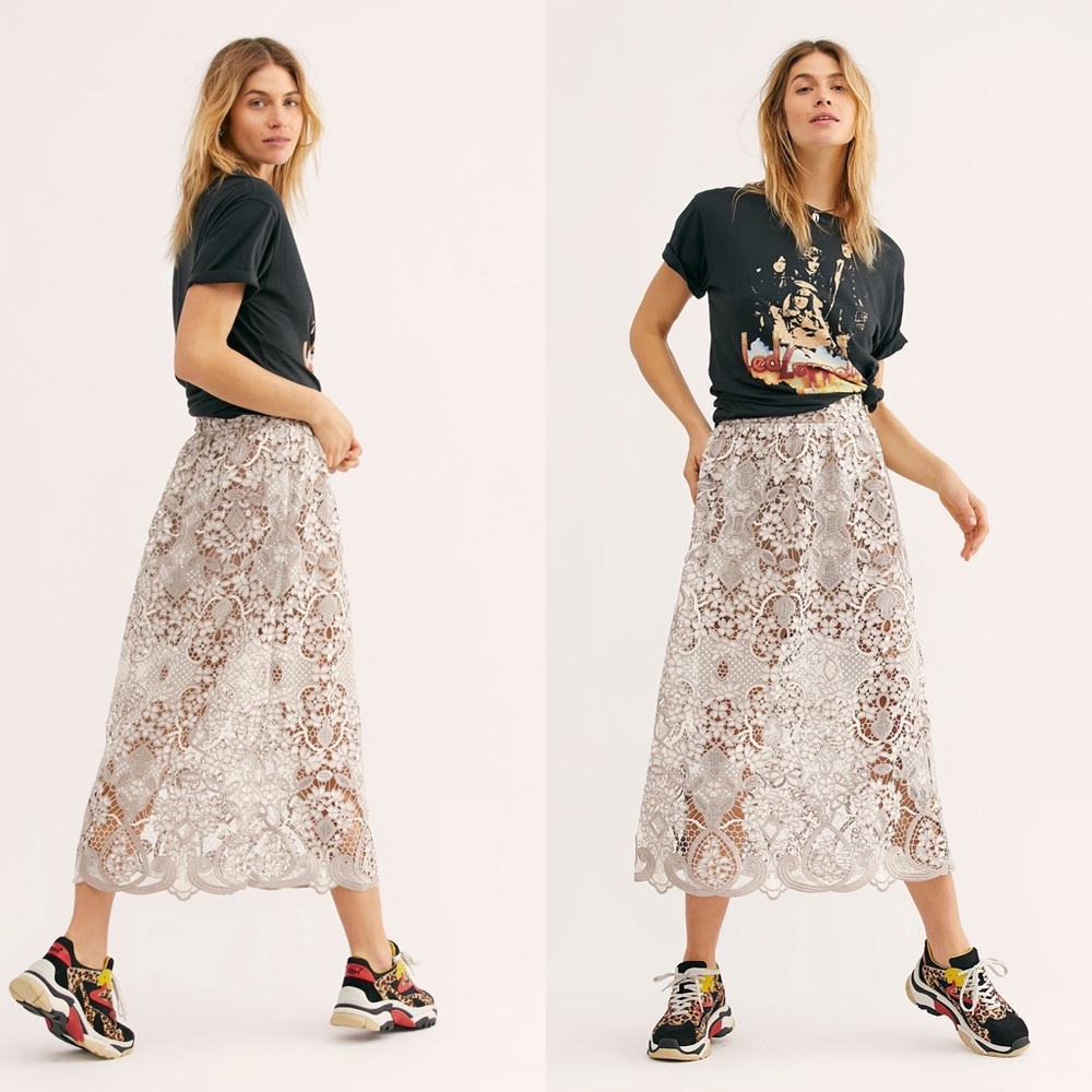 Free People Bella Lace Skirt